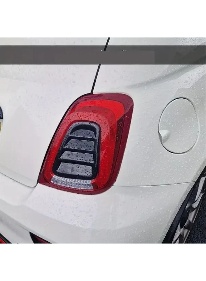 غطاء المصباح الخلفي الأسود اللامع ملصق زخرفي لـ Fiat 500 Abarth 595 695 2016-2024 - Image 3